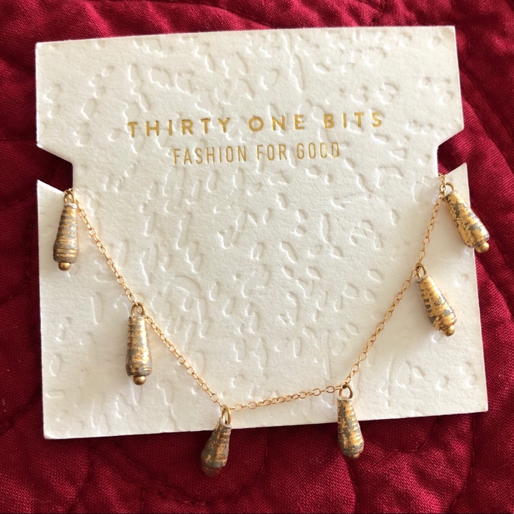 31 Bits Gold Beaded Bracelet NWT